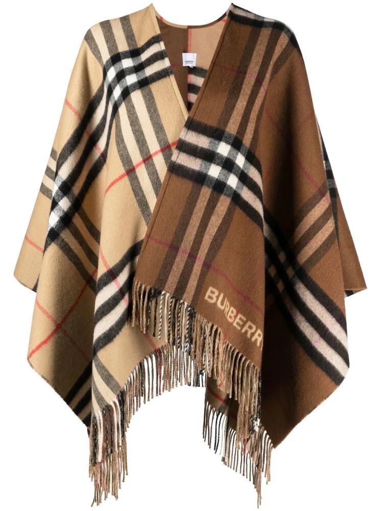 Burberry contrast check cape - Brown Cover