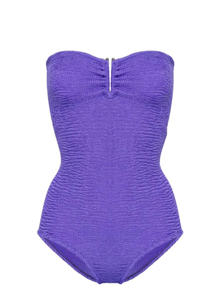 PARAMIDONNA Frida strapless seersucker swimsuit - Purple Cover