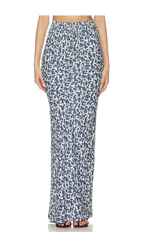 FAITHFULL THE BRAND Menton Maxi Skirt in Blue Cover