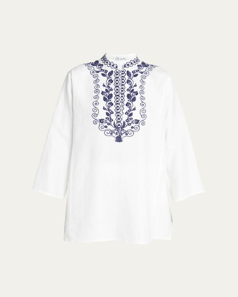 Loro Piana Cam Sophia Embroidered Antigua Blouse Cover