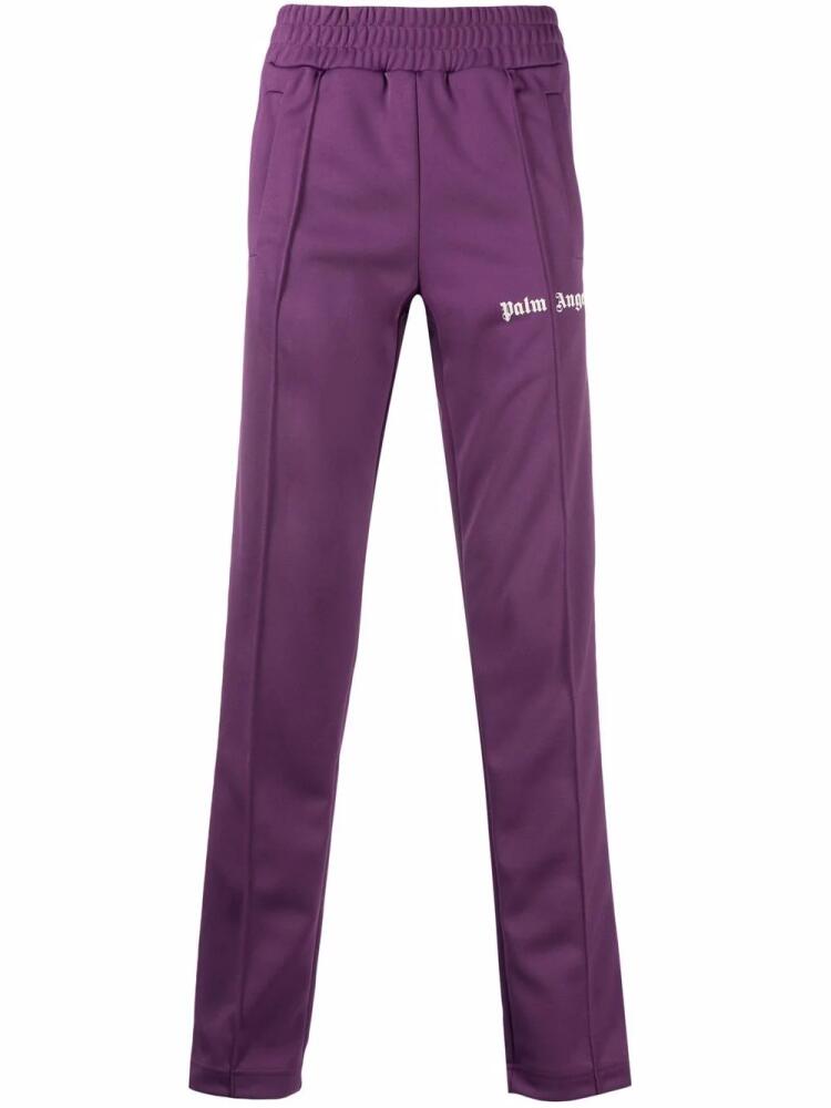 Palm Angels side-stripe logo-print track pants - Purple Cover