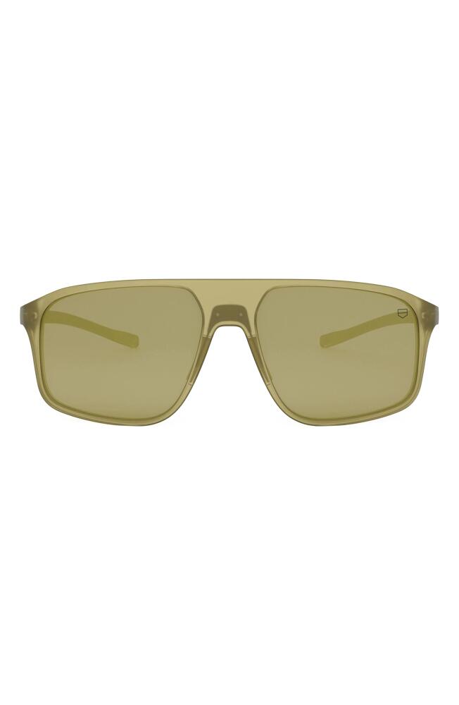 TAG Heuer Bolide 59mm Geometric Sunglasses in Matte Yellow /Brown Mirror Cover