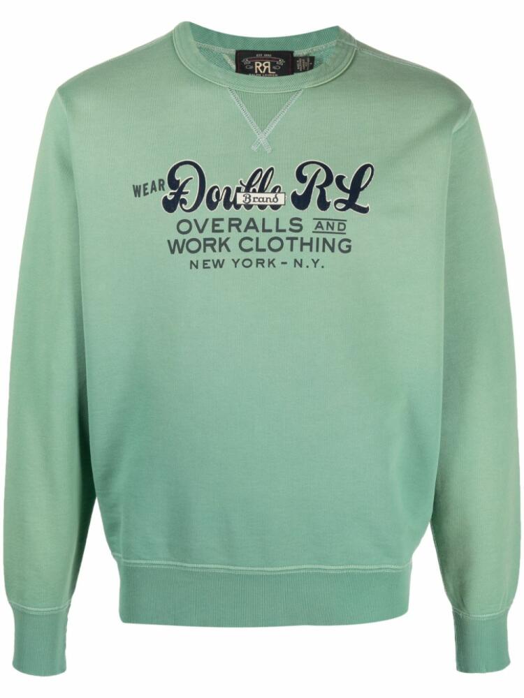 Ralph Lauren RRL slogan-print crew-neck sweatshirt - Green Cover