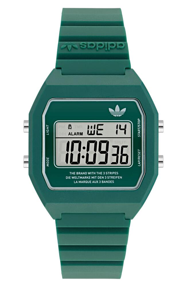 adidas Digital Two Resin Strap Watch, 36mm in Green Cover