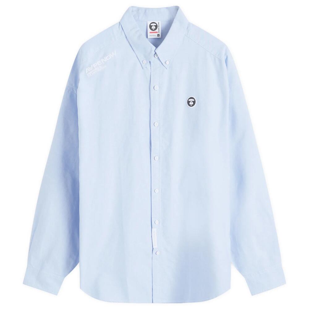 Men's AAPE Oxford Button Down Shirt in Blue Cover