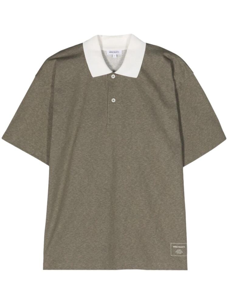 Norse Projects Espen mélange-effect polo shirt - Green Cover