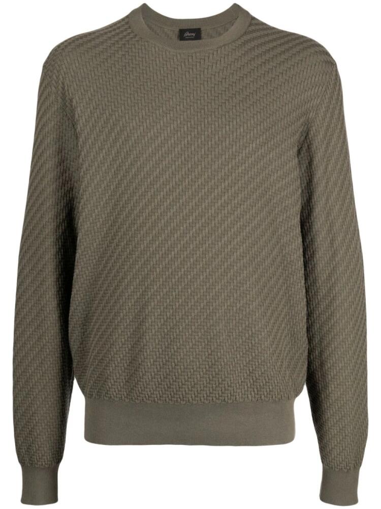 Brioni crew-neck long-sleeve jumper - Green Cover