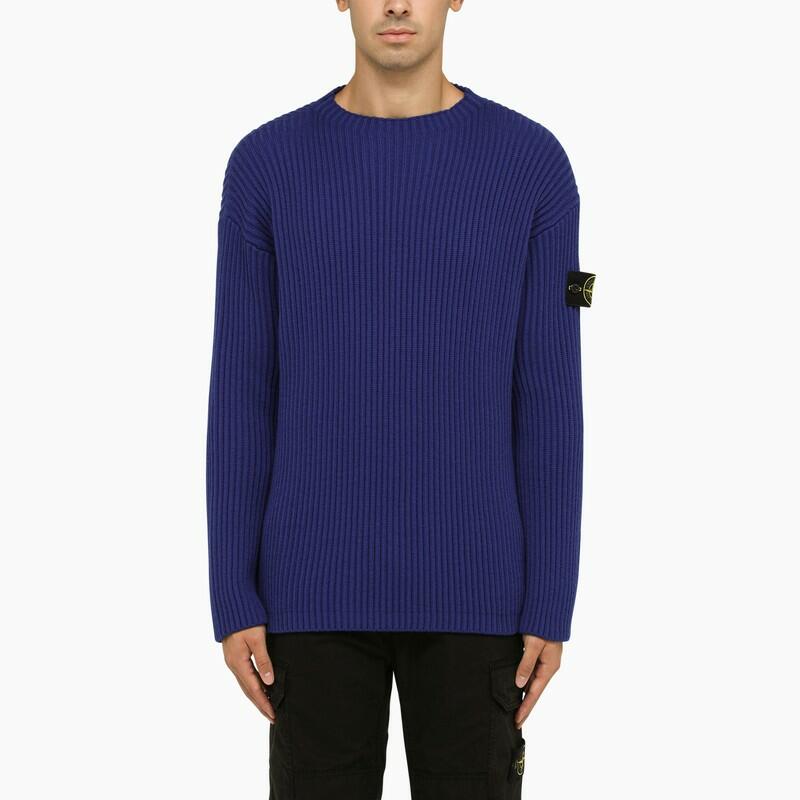 Stone Island Blue ribbed crew-neck jumper Cover