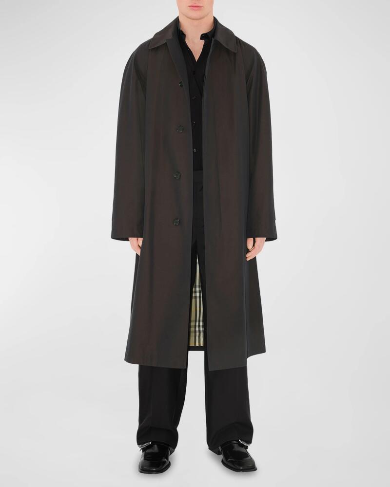 Burberry Men's Long Cotton Car Coat Cover