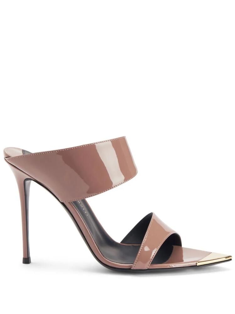 Giuseppe Zanotti Intriigo Allure 90mm patent-finish mules - Neutrals Cover