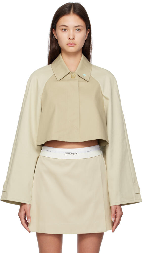 Palm Angels Beige Cropped Jacket Cover