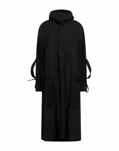 Yohji Yamamoto Woman Coat Steel grey Wool, Polyester, Nylon, Acrylic Cover