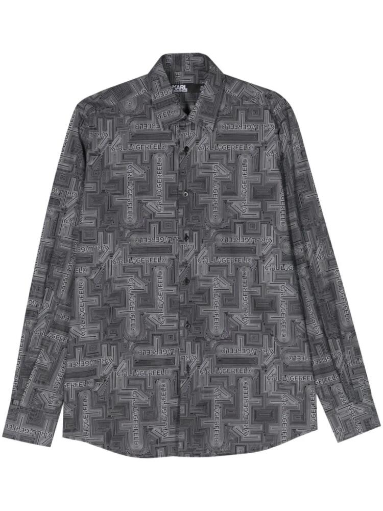 Karl Lagerfeld logo-print cotton shirt - Black Cover