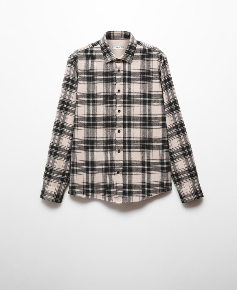 Mango Men's Regular Fit Checked Flannel Shirt - White Cover