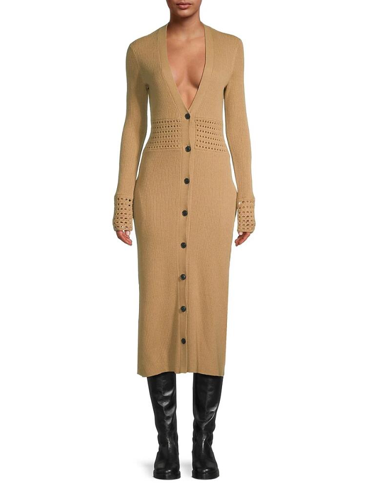 Jason Wu Women's Merino Wool Cashmere Midi Dress - Camel Cover