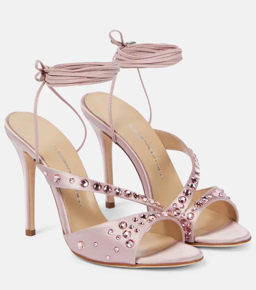 Alessandra Rich Crystal-embellished satin sandals Cover