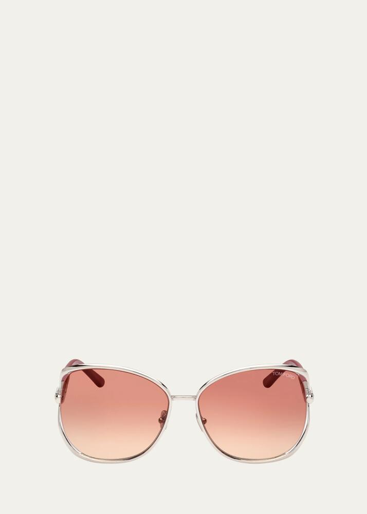 TOM FORD Marta Mixed-Media Butterfly Sunglasses Cover