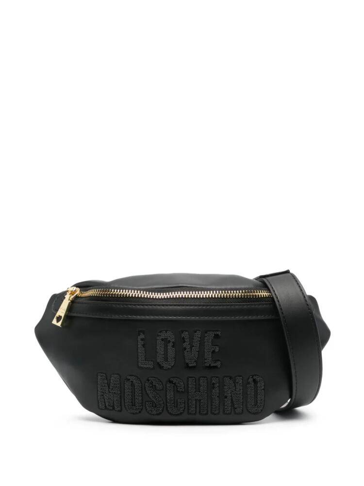 Love Moschino sequin-embellished belt bag - Black Cover