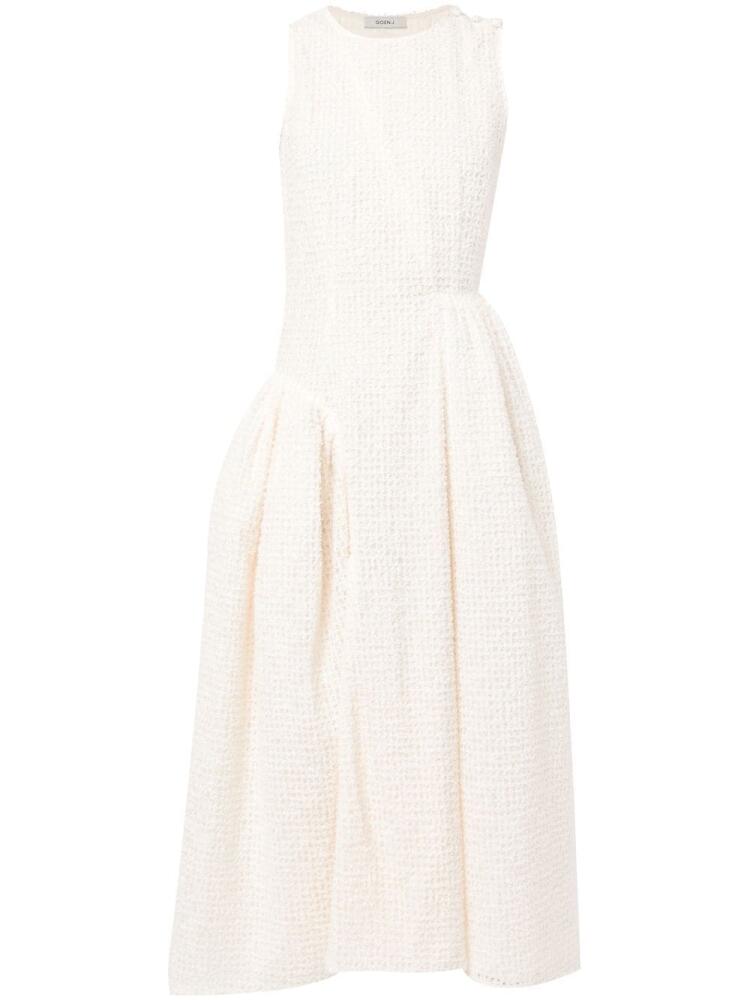 Goen.J asymmetric pleat midi dress - White Cover