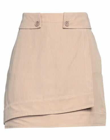 Manila Grace Woman Mini skirt Beige Lyocell, Cotton Cover