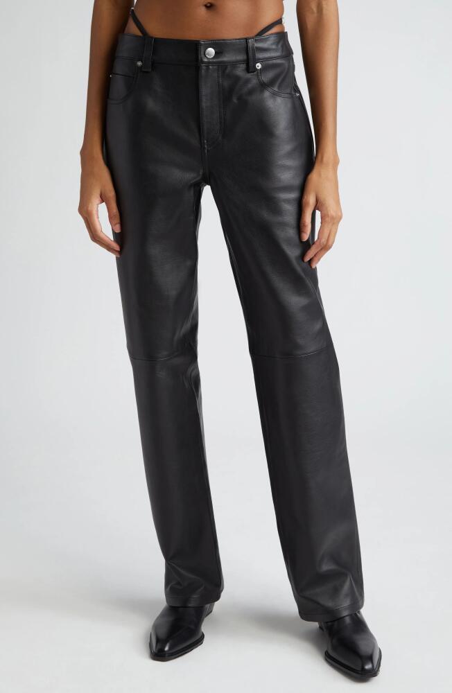 Alexander Wang G-String Detail Leather Five-Pocket Pants in Black Cover