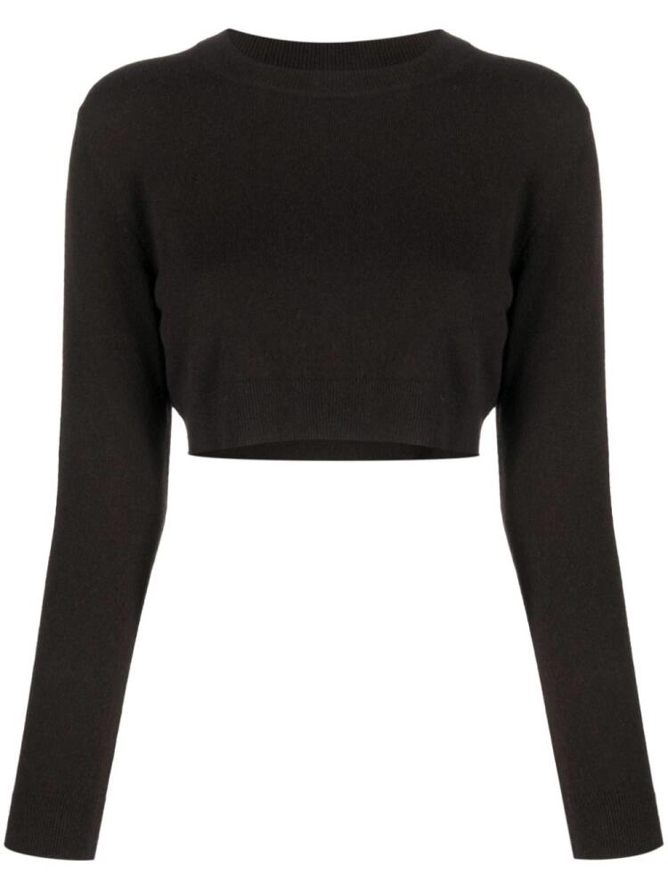 Patou logo-embroidered cropped jumper - Brown Cover