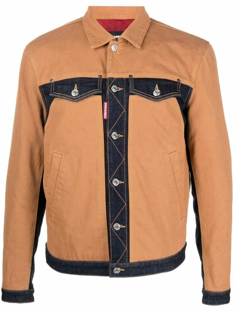 DSQUARED2 panelled denim jacket - Brown Cover