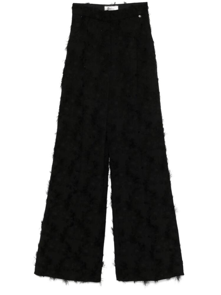 NISSA patterned-jacquard trousers - Black Cover