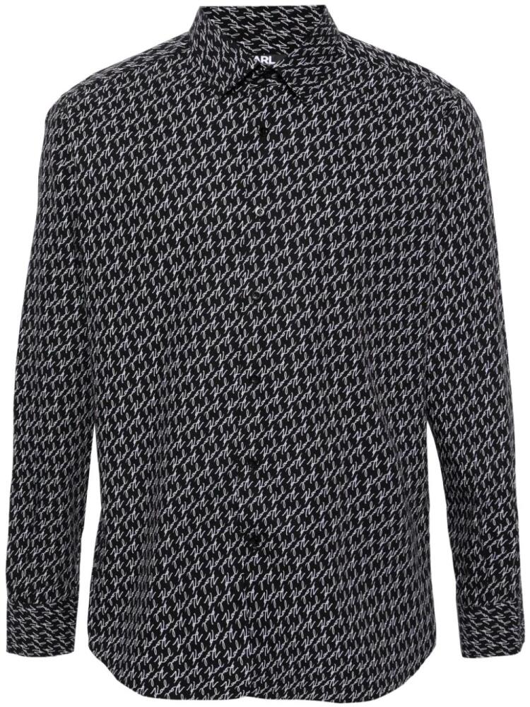 Karl Lagerfeld FF Karligraphy-print cotton shirt - Black Cover