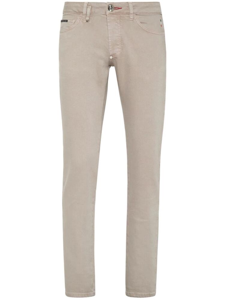 Philipp Plein patch-detail straight-leg trousers - Neutrals Cover