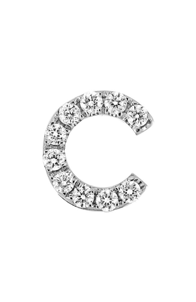 Bony Levy Single Initial Earring in White Gold/C Cover