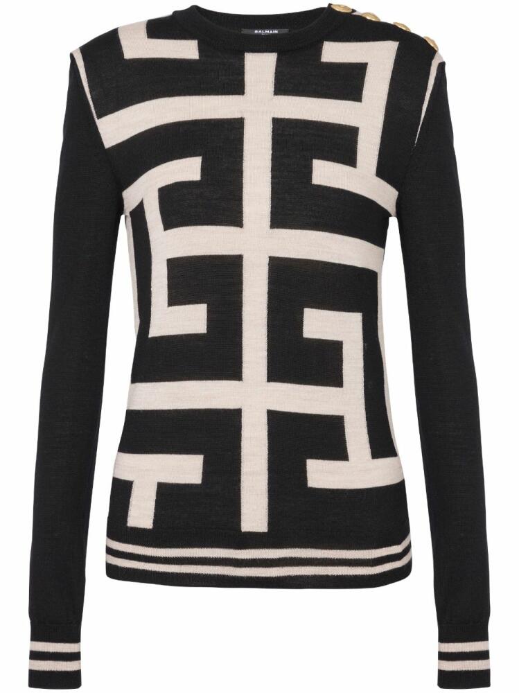 Balmain monogram-pattern knit jumper - Black Cover