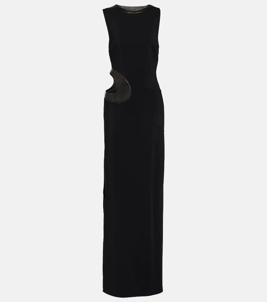 Tom Ford Cutout leather-trimmed gown Cover