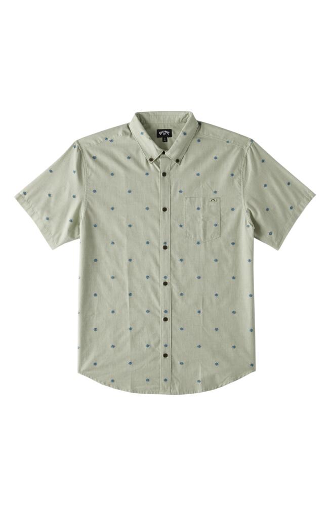 Billabong All Day Neat Jacquard Short Sleeve Button-Down Shirt in Seafoam Cover