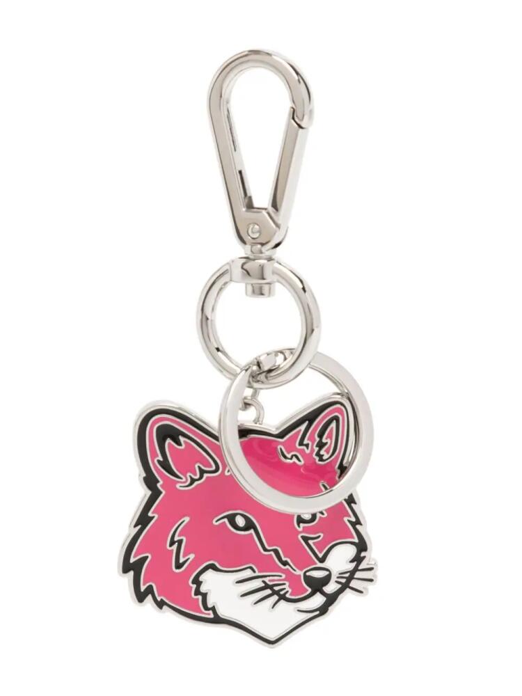 Maison Kitsuné fox-charm carabiner keyring - Pink Cover