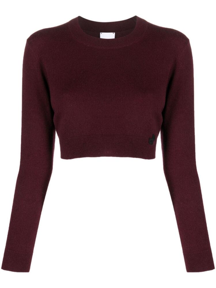 Patou merino-blend cropped jumper - Red Cover