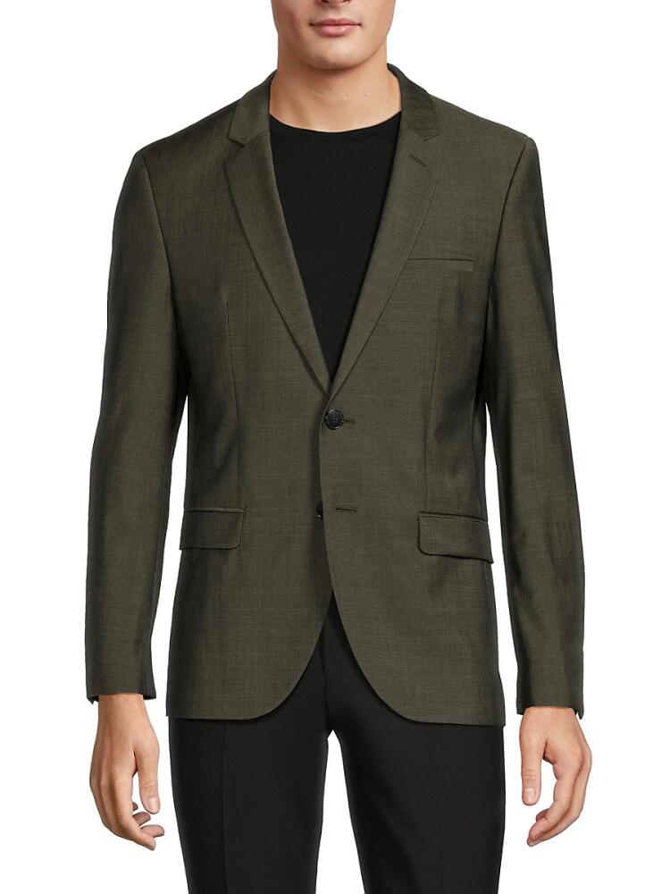 HUGO Men's Extra Slim Fit Virgin Wool Blend Blazer - Beige Khaki Cover