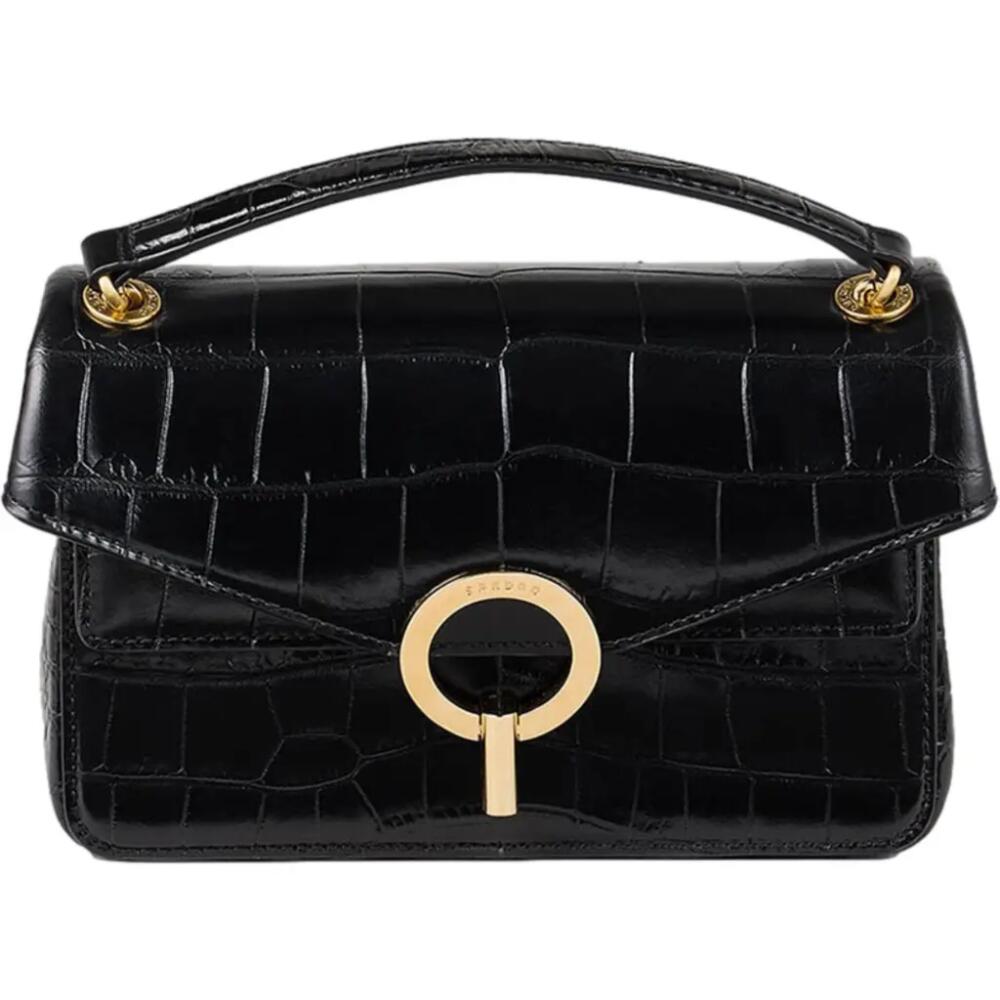 SANDRO Mock croc leather Yza bag in Black Cover