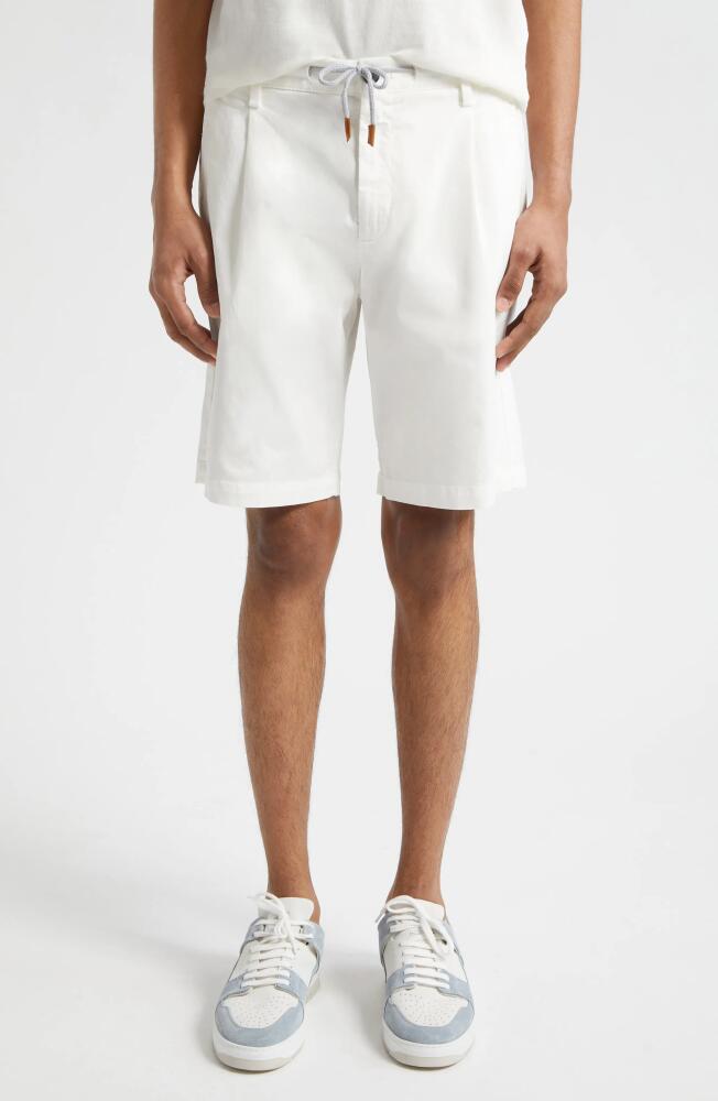 Eleventy Stretch Cotton Bermuda Shorts in White Cover