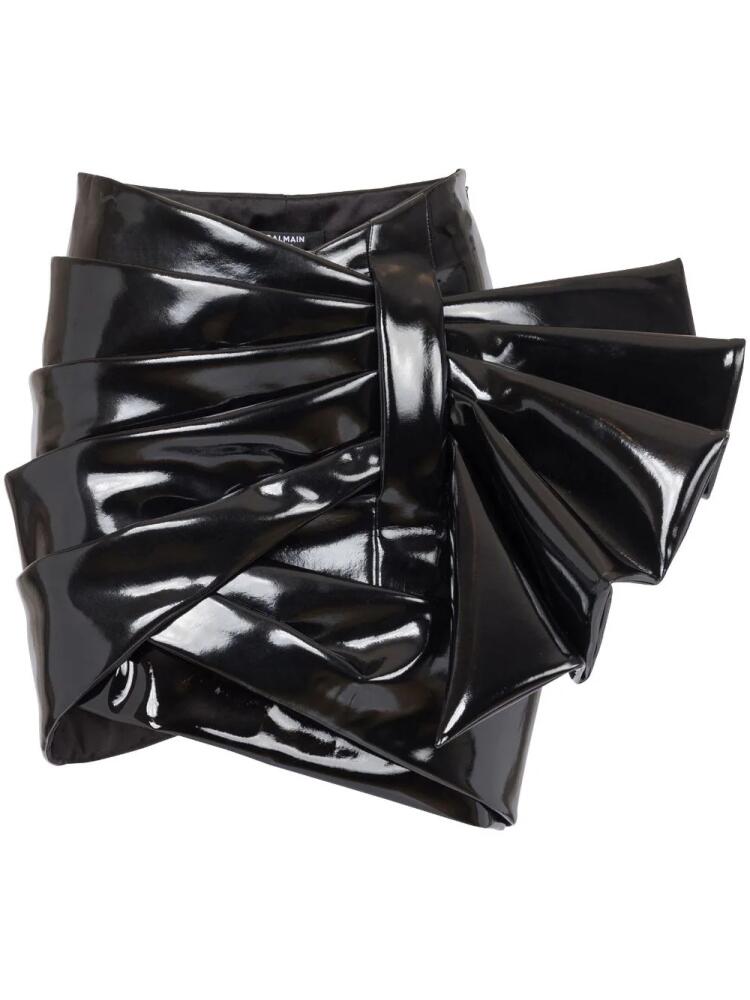 Balmain draped high-waisted mini skirt - Black Cover