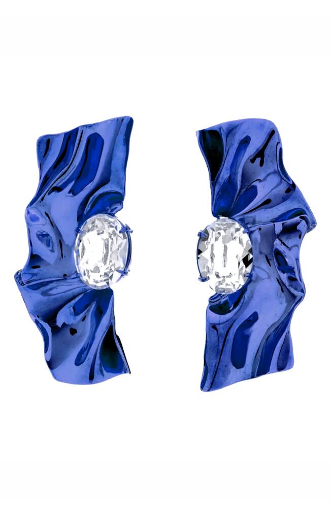 Sterling King Pleat Crystal Earrings in Cobalt Cover