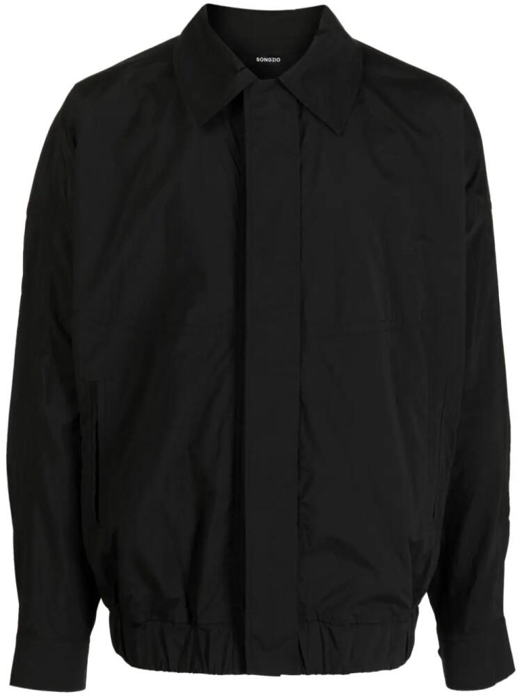 SONGZIO Dolman Cocoon spread-collar shirt - Black Cover