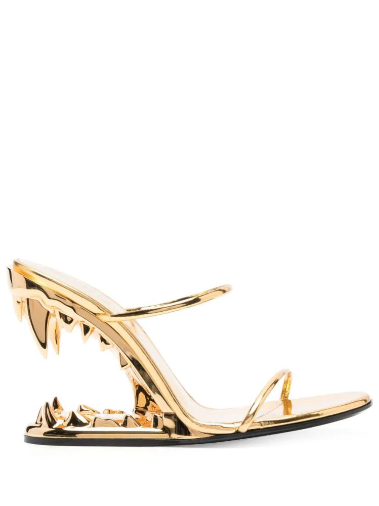 GCDS metallic 105mm heeled sandals - Gold Cover