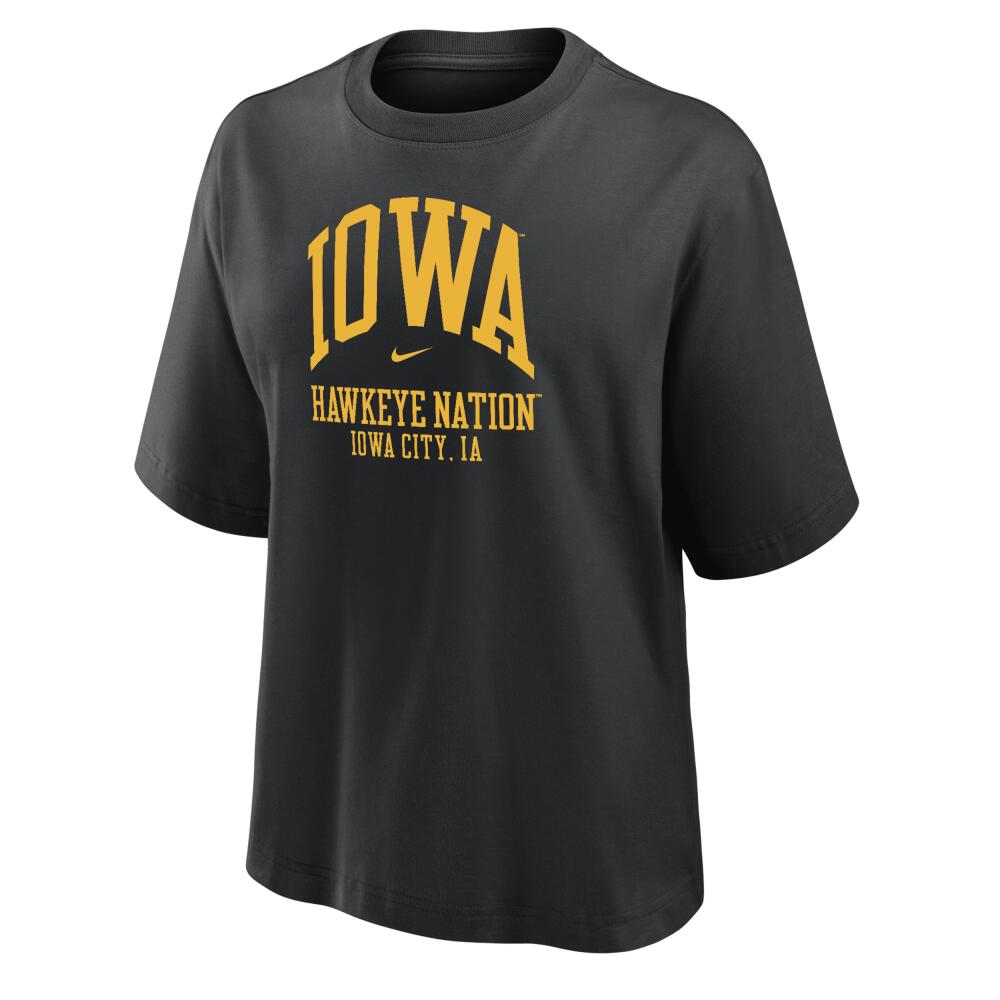 Iowa Nike Women's College Boxy T-Shirt in Black Cover