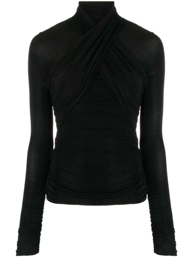 Saint Laurent semi-sheer roll-neck T-shirt - Black Cover