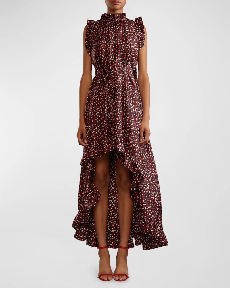 Cynthia Rowley High-Low Polka-Dot Silk Maxi Dress Cover