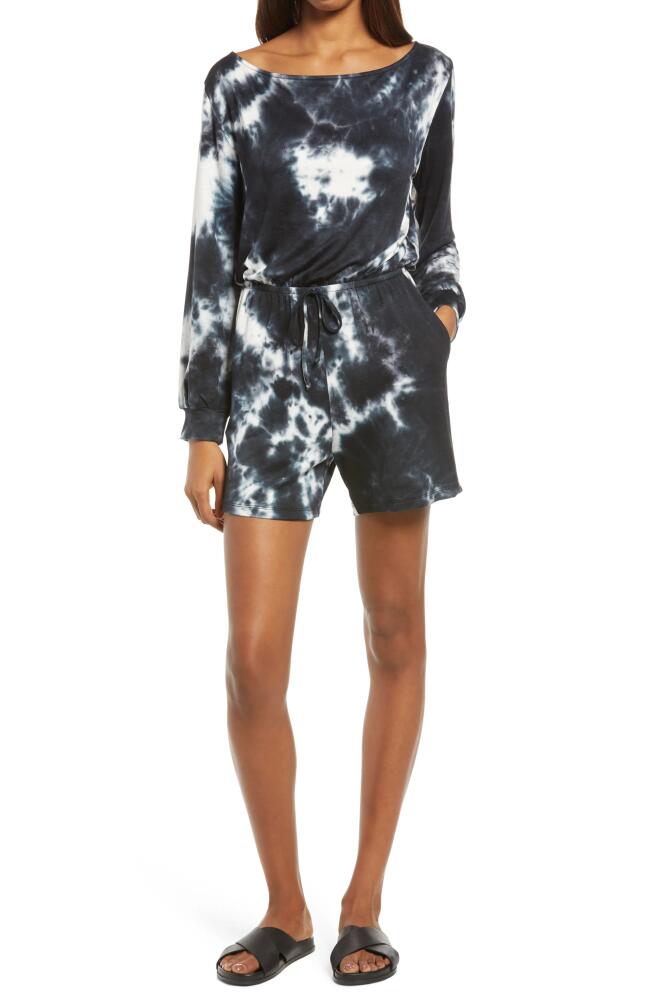 Fraiche by J Tie Dye Long Sleeve Romper in Black Cover