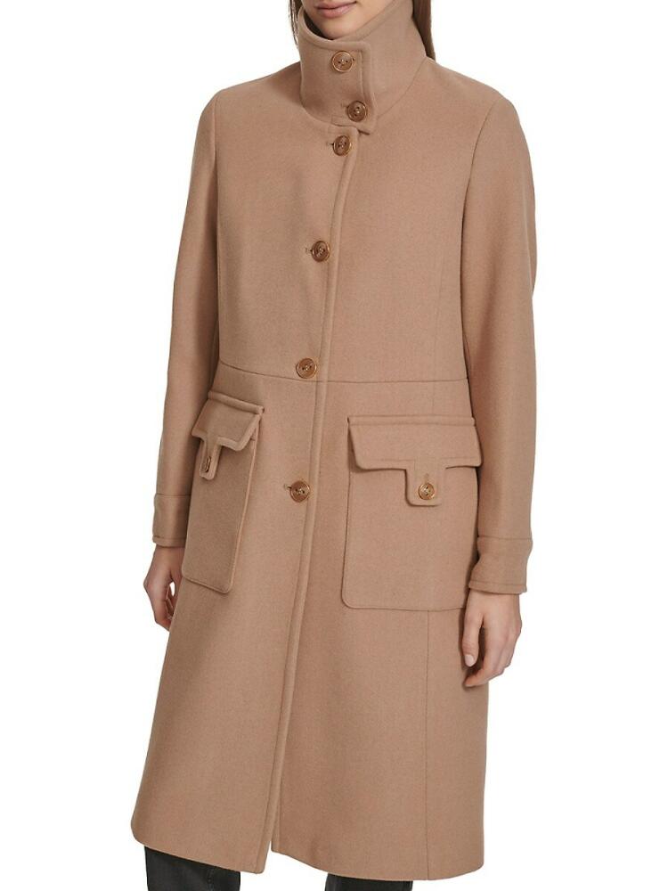 Andrew Marc Women's Almedia Wool Blend Trench Coat - Camel Cover