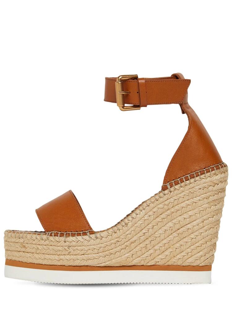 SEE BY CHLOÉ 120mm Glyn Leather Espadrille Wedges Cover