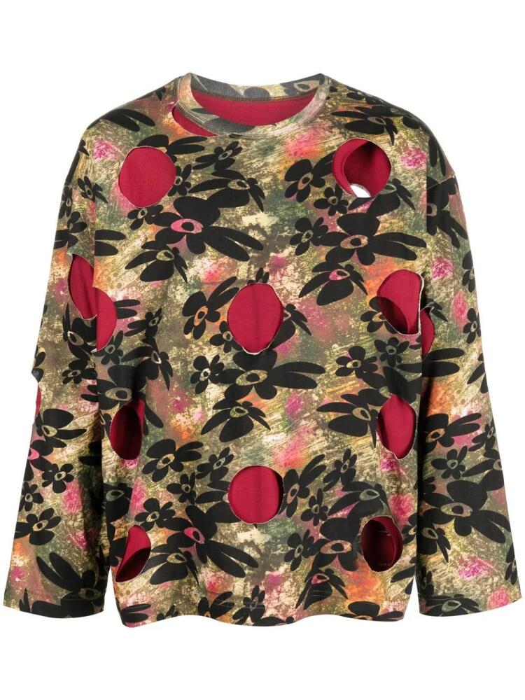 Perks And Mini cutout floral print sweater - Green Cover